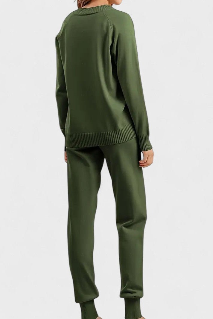 Pippa | V-Neck Knit Top & Trouser Set
