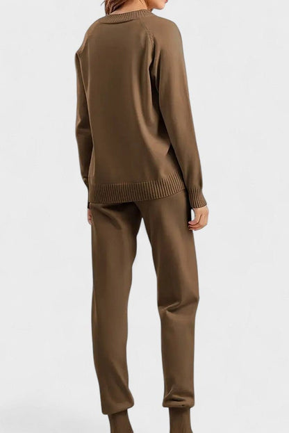 Pippa | V-Neck Knit Top & Trouser Set