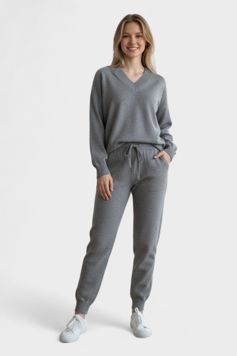 Pippa | V-Neck Knit Top & Trouser Set
