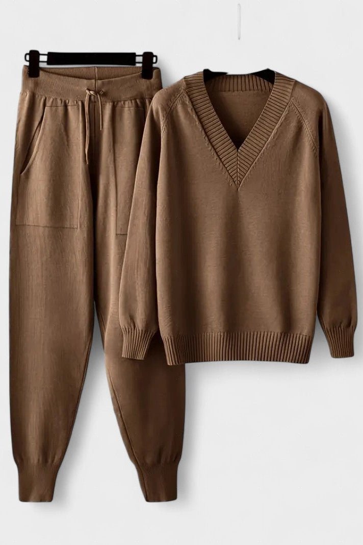 Pippa | V-Neck Knit Top & Trouser Set