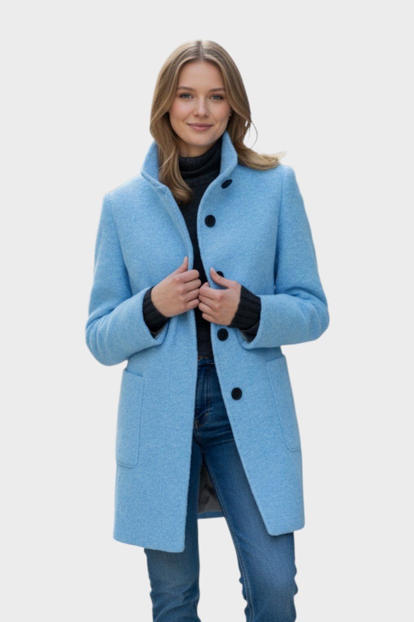 Florrie | Camel Button-Front Long Coat
