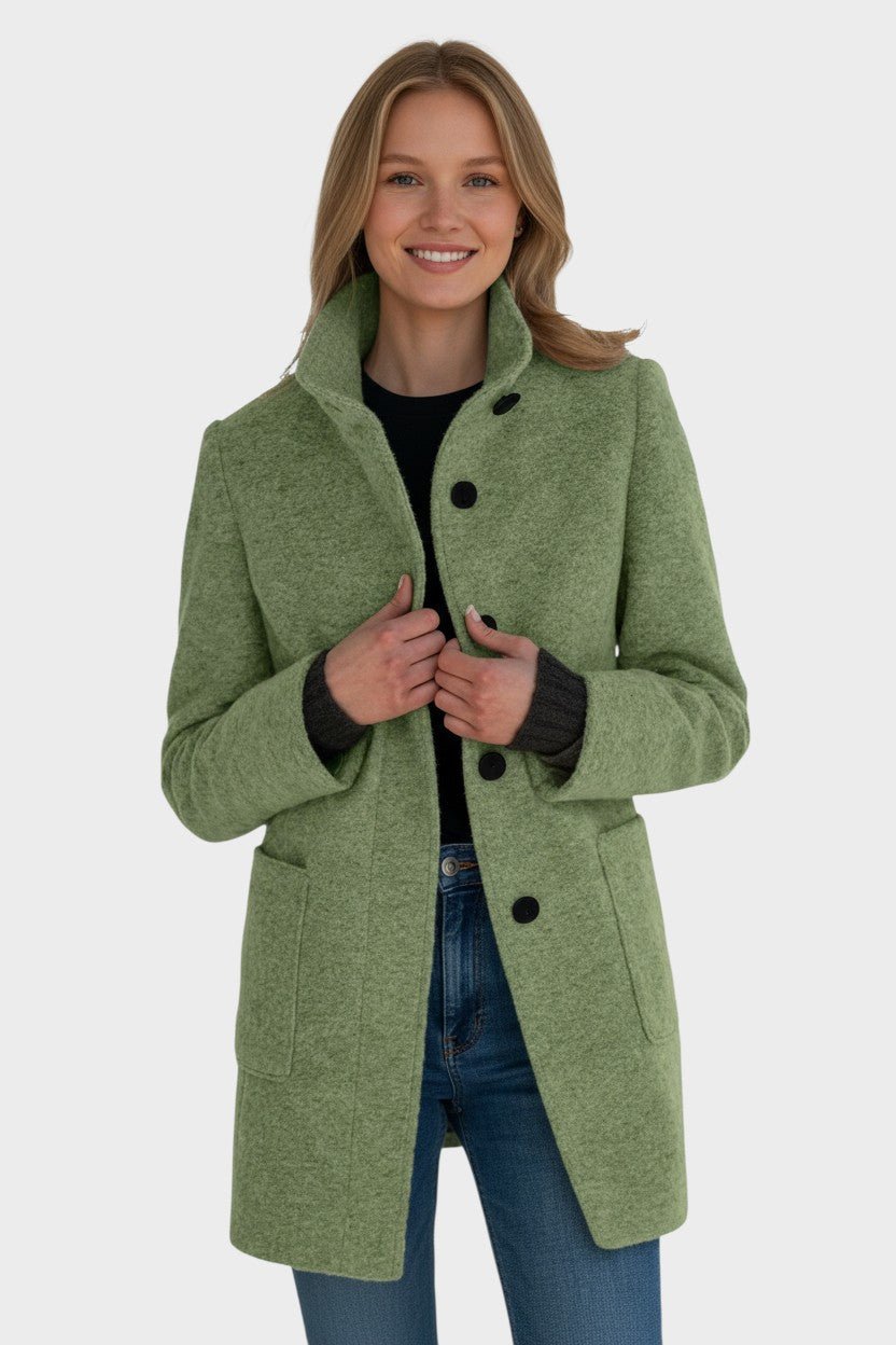 Florrie | Camel Button-Front Long Coat
