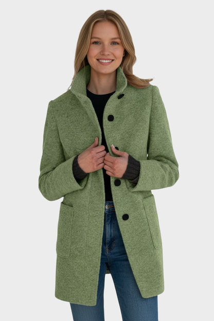 Florrie | Camel Button-Front Long Coat
