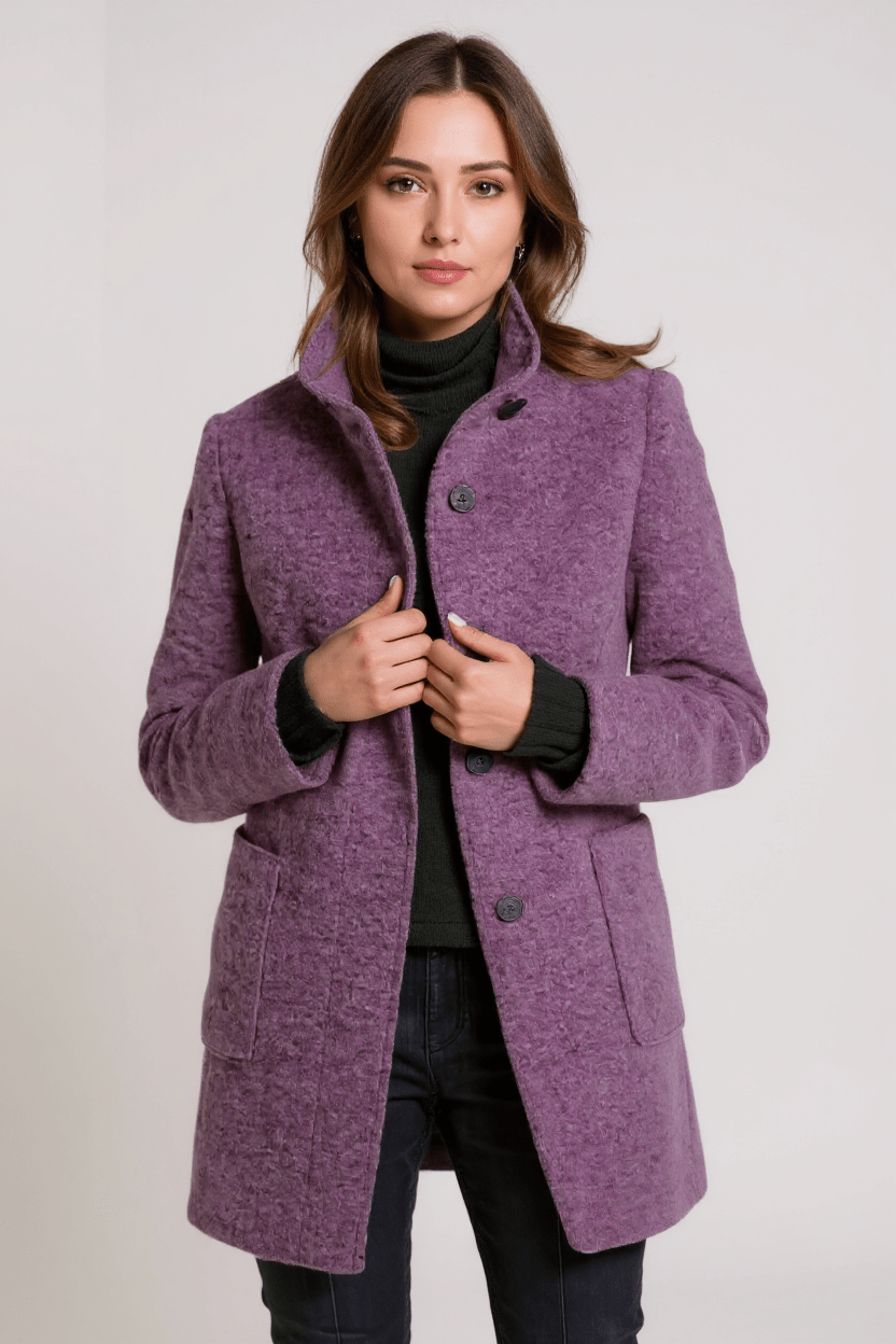 Florrie | Camel Button-Front Long Coat