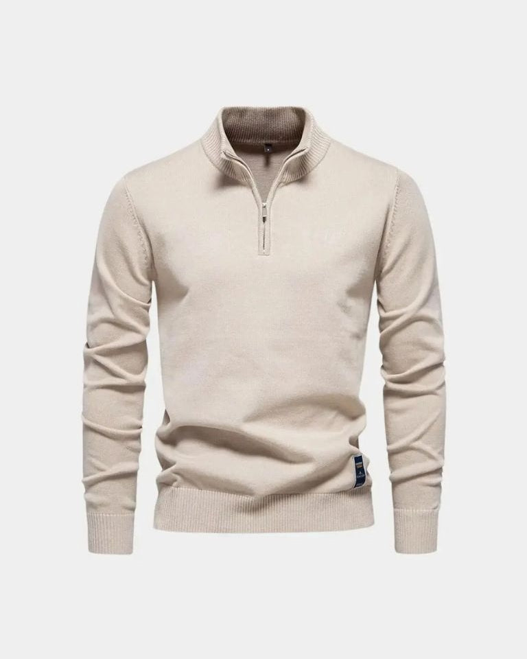 Frederick | Green Quarter-Zip Jumper