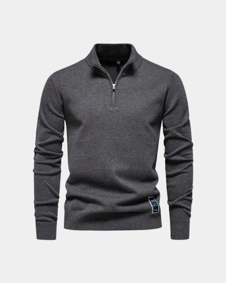 Frederick | Green Quarter-Zip Jumper