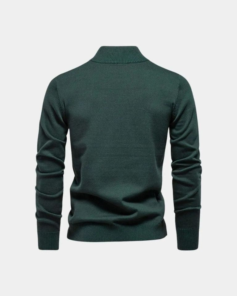 Frederick | Green Quarter-Zip Jumper