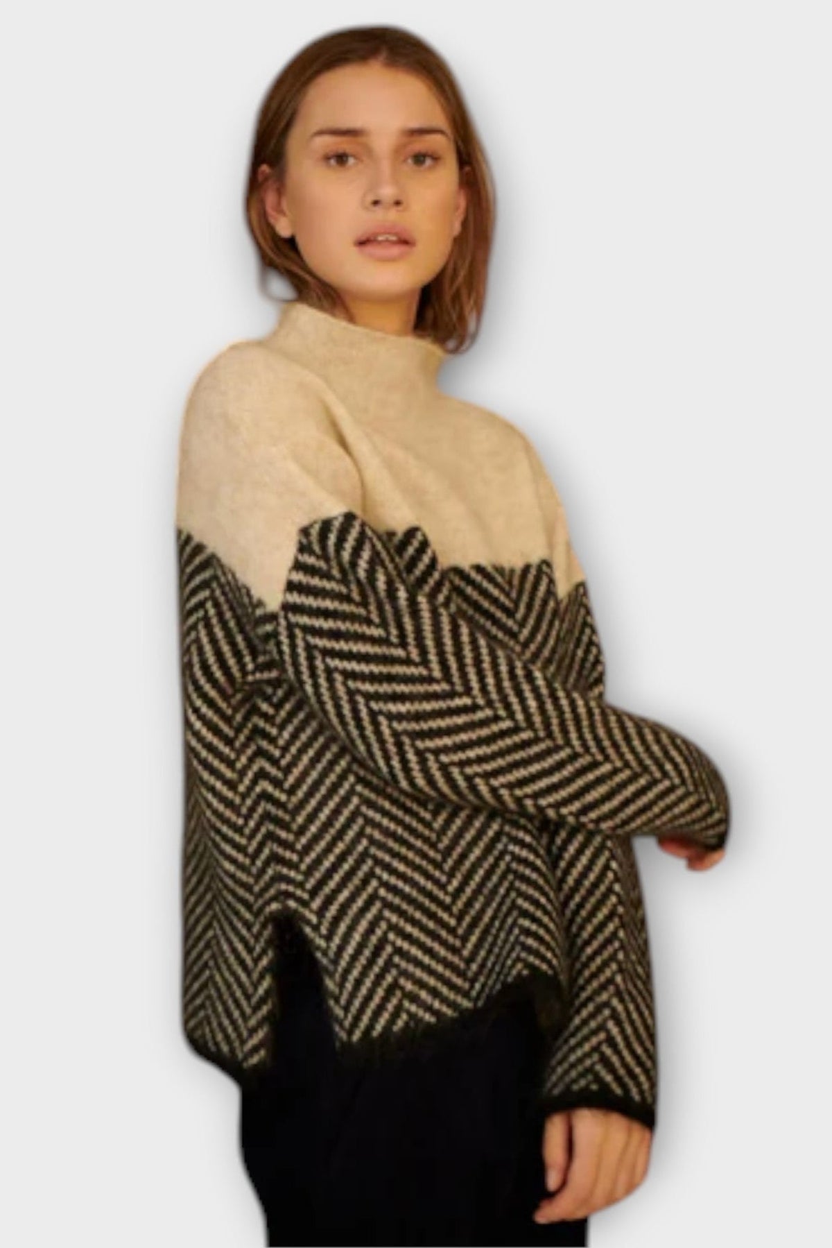 Freya | Camel Herringbone Jumper
