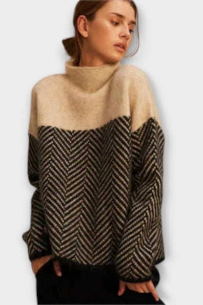 Freya | Camel Herringbone Jumper