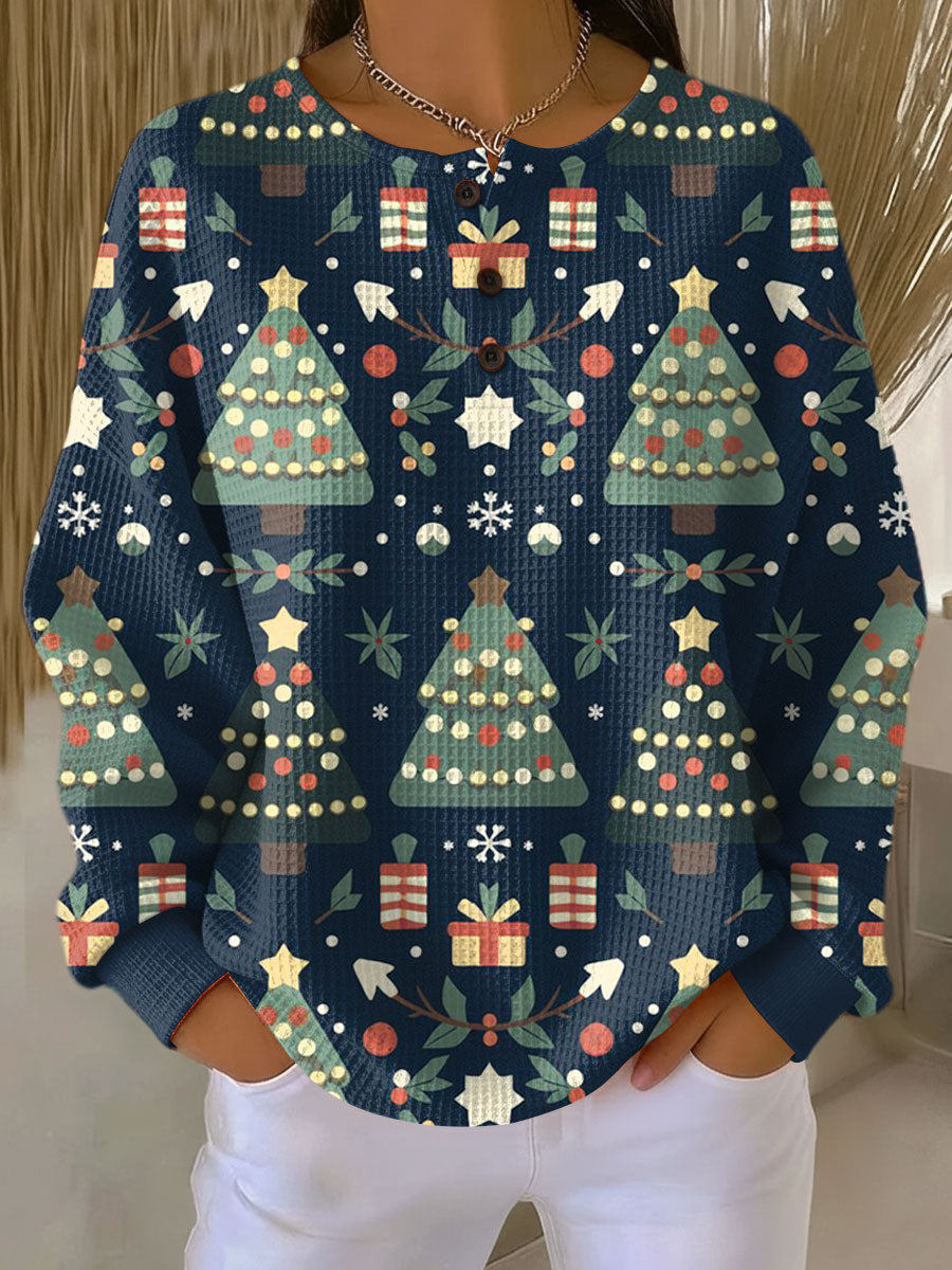 Ida | Navy Christmas Tree Jumper