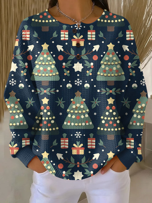 Ida | Navy Christmas Tree Jumper