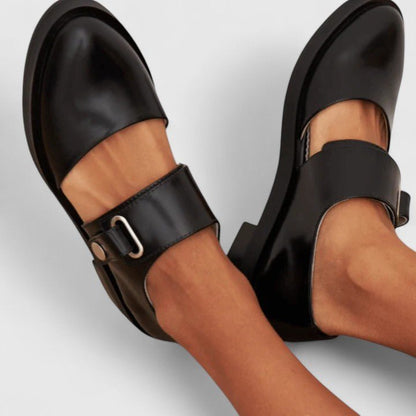 Freya | Black Cut-Out Mary Jane Shoes