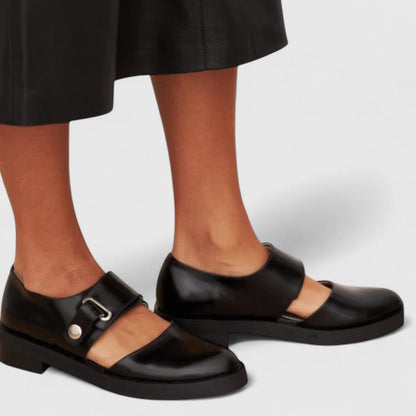 Freya | Black Cut-Out Mary Jane Shoes