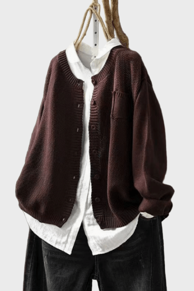 Freda | Rust Red Relaxed Cardigan