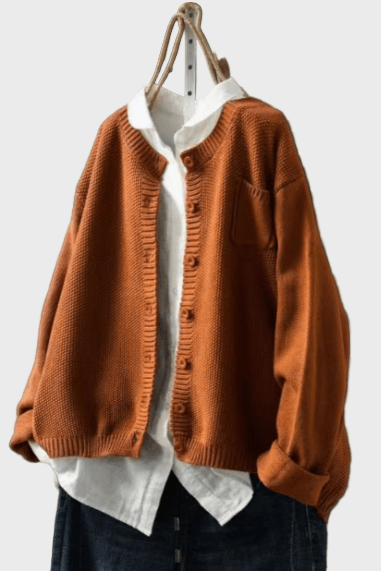 Freda | Rust Red Relaxed Cardigan
