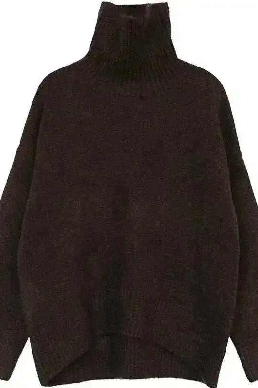 Freda | Charcoal Roll-Neck Jumper