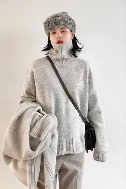 Freda | Charcoal Roll-Neck Jumper