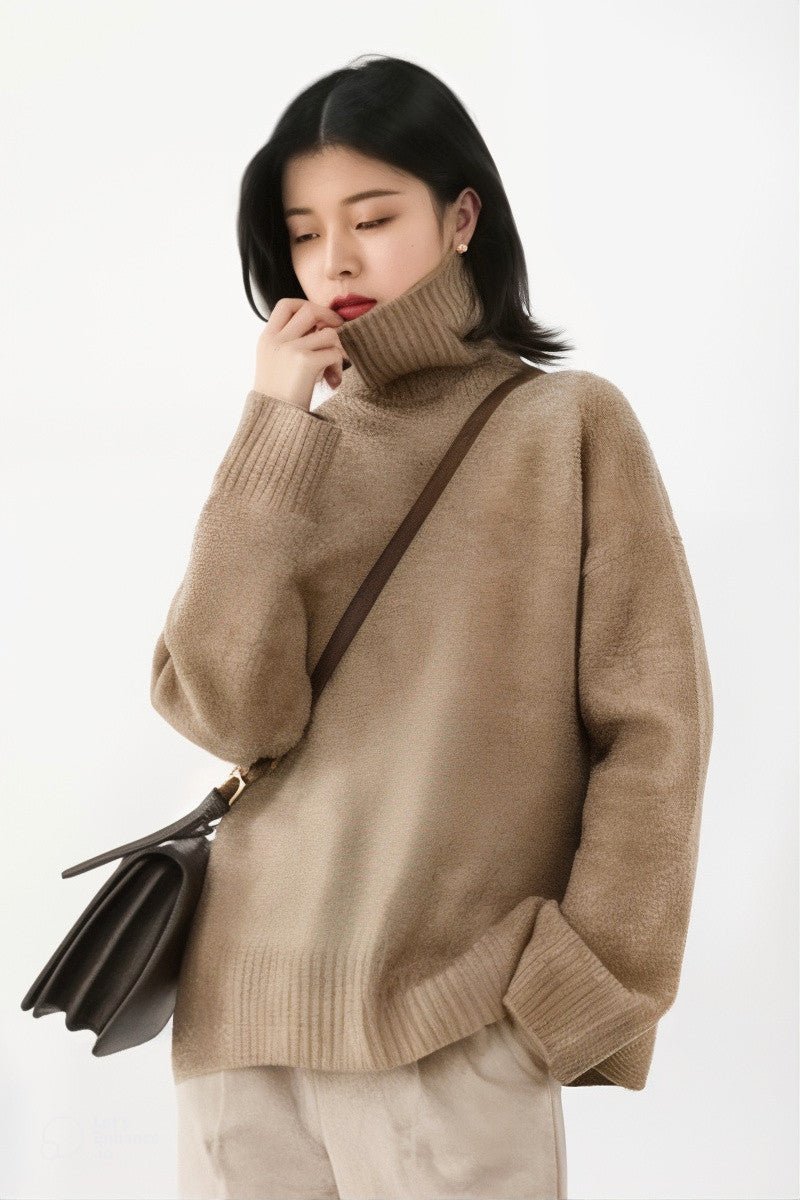 Freda | Charcoal Roll-Neck Jumper