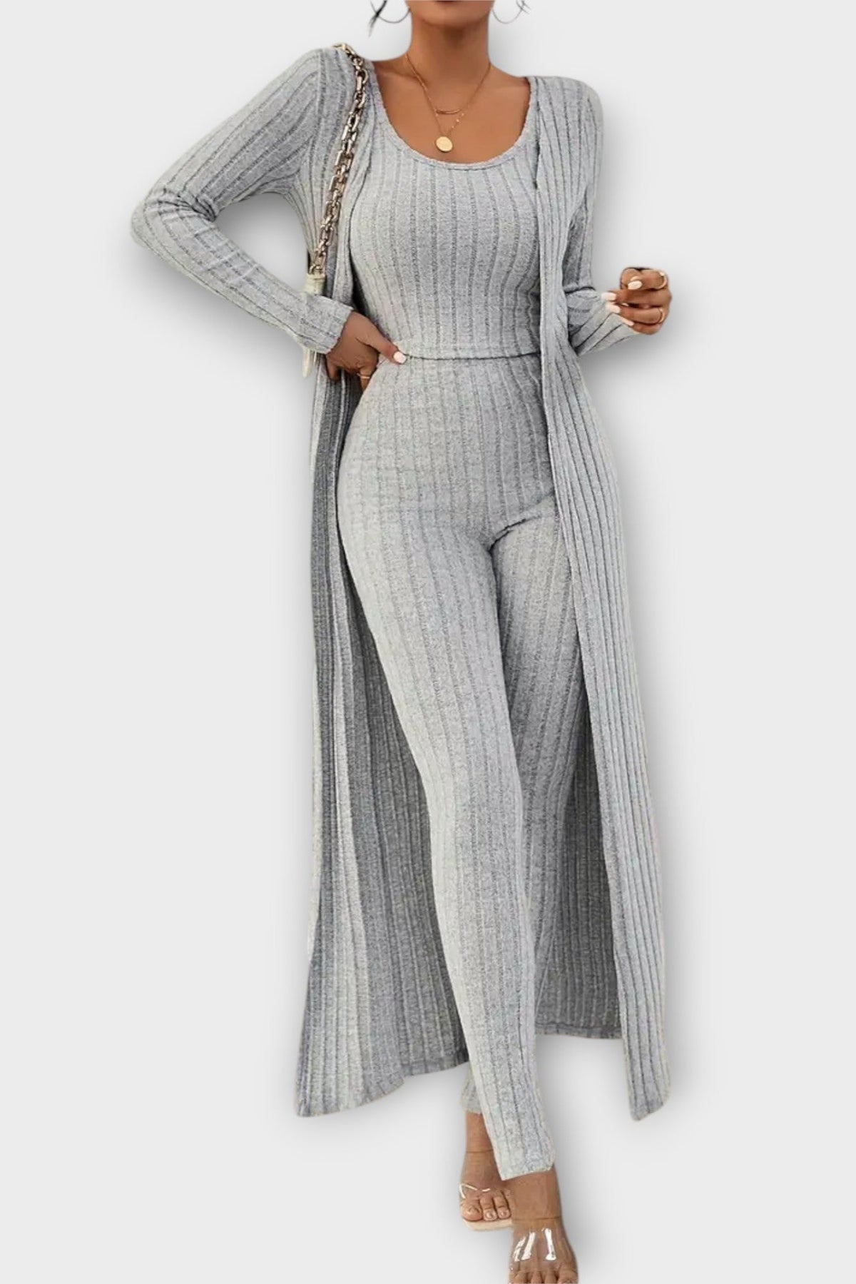 Freda | Ribbed Long-Sleeve Jumpsuit