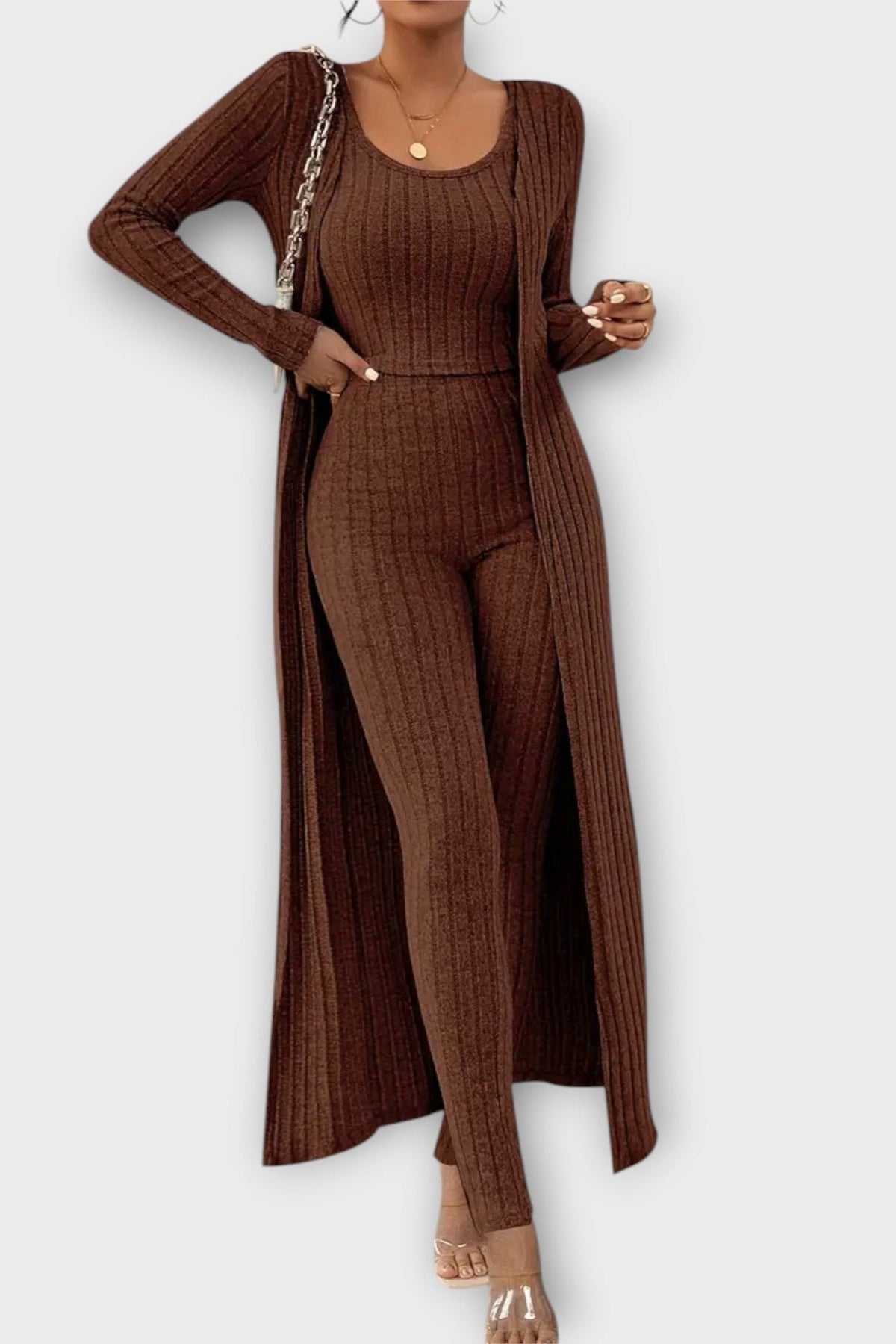 Freda | Ribbed Long-Sleeve Jumpsuit