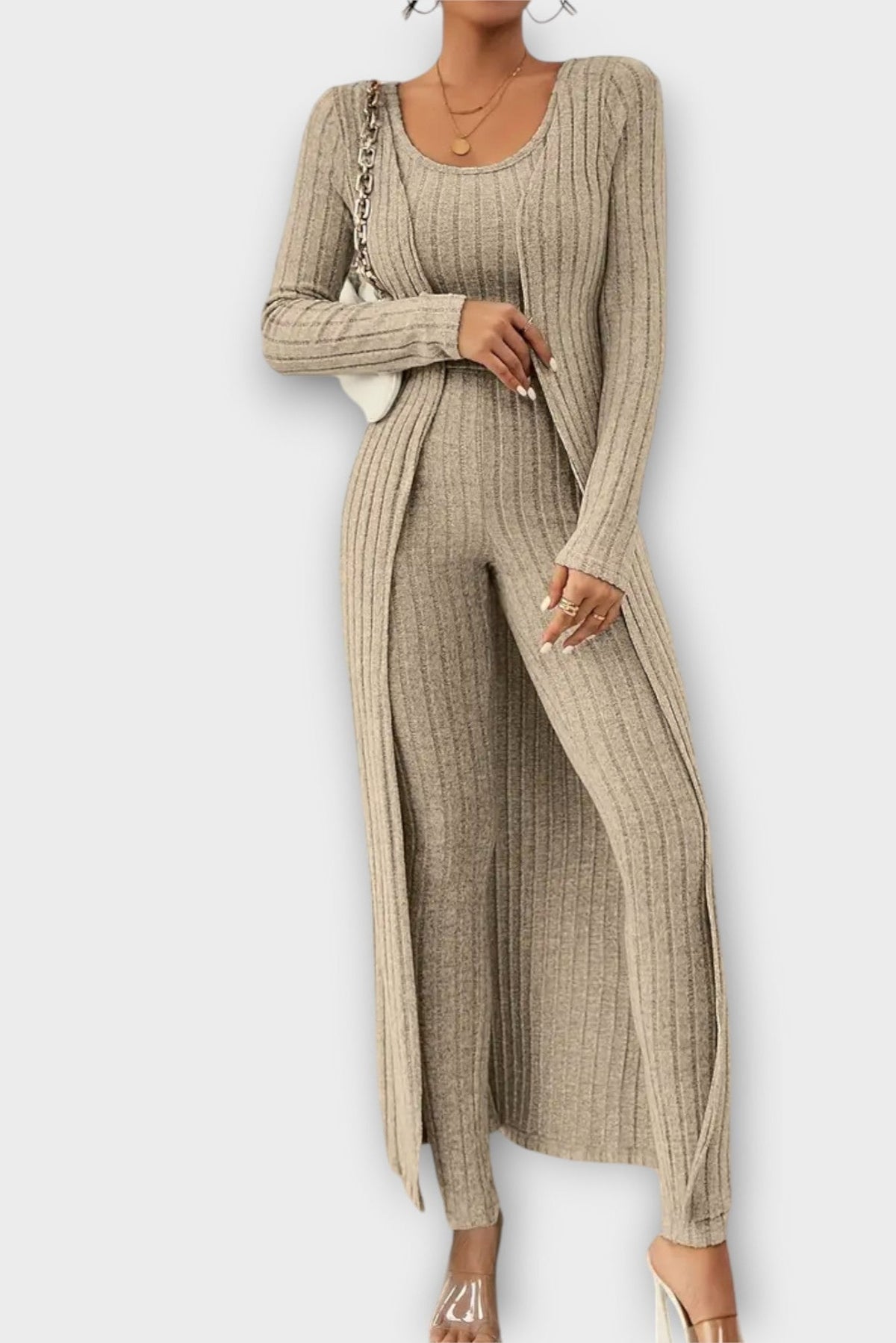 Freda | Ribbed Long-Sleeve Jumpsuit