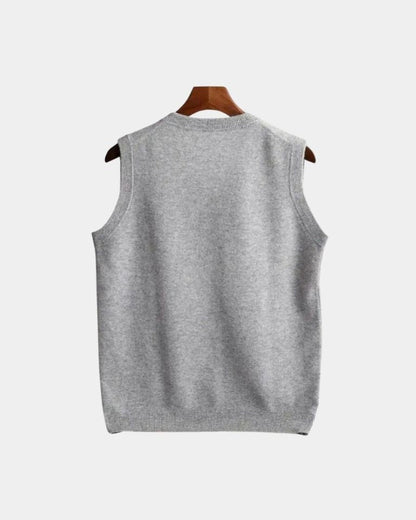 Gabriel | Taupe V-Neck Sleeveless Jumper