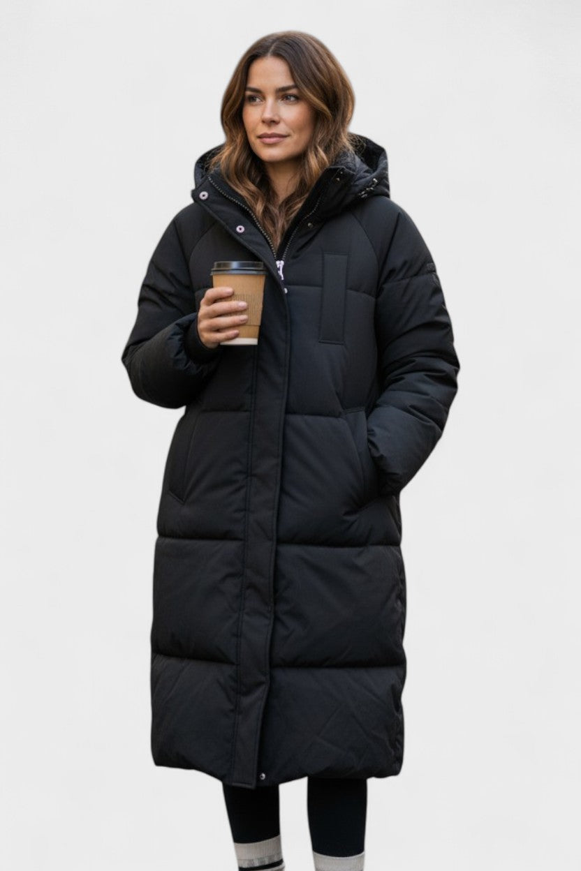 Gabrielle | Black Hooded Puffer Coat