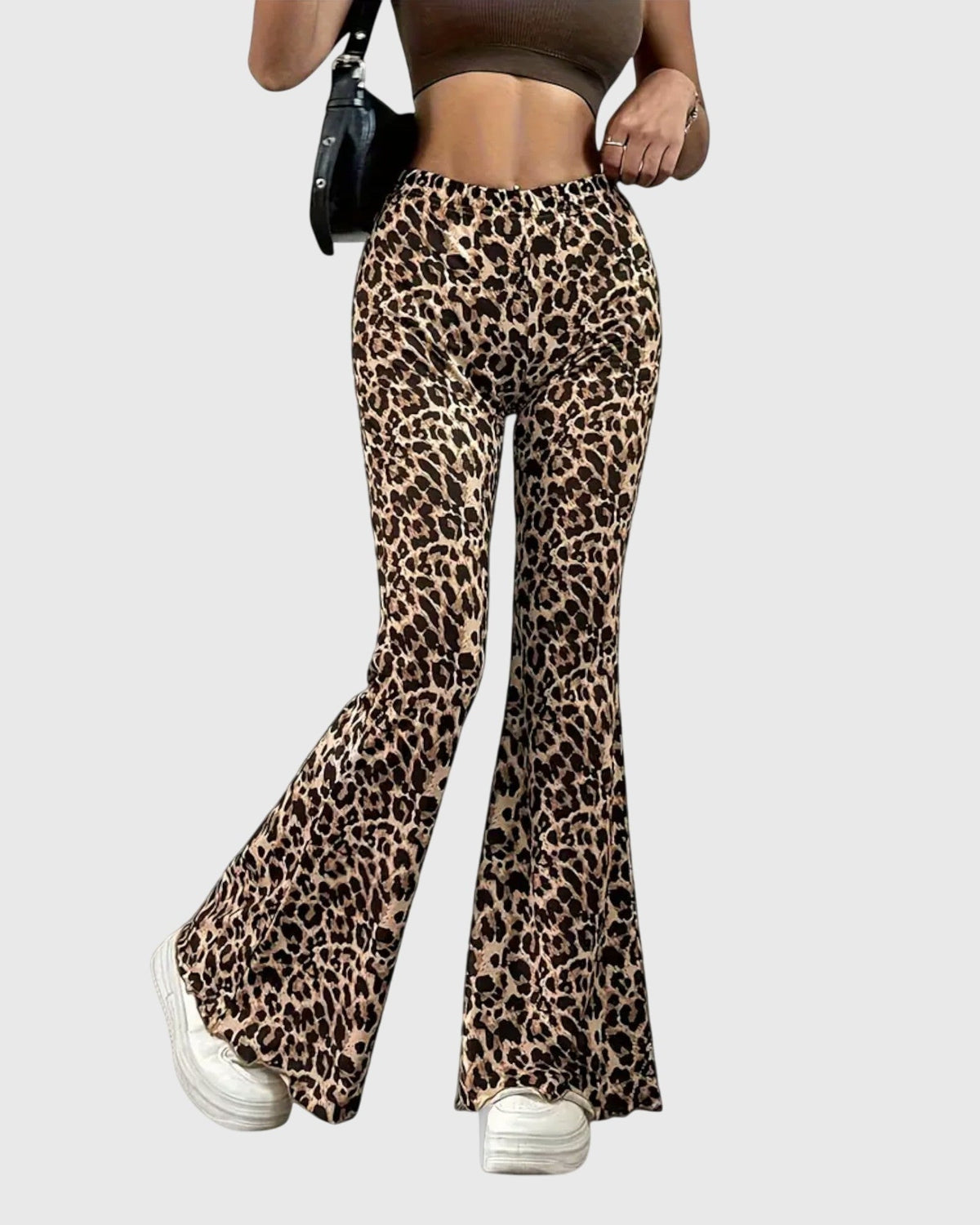 Gina | Leopard Print Flared Trousers