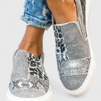 Gail | Patchwork Print Slip-On Shoes