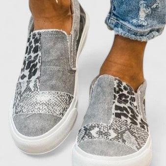 Gail | Patchwork Print Slip-On Shoes