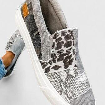 Gail | Patchwork Print Slip-On Shoes