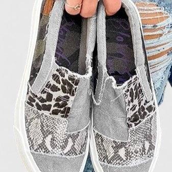 Gail | Patchwork Print Slip-On Shoes