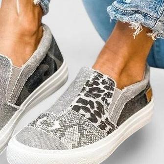 Gail | Patchwork Print Slip-On Shoes