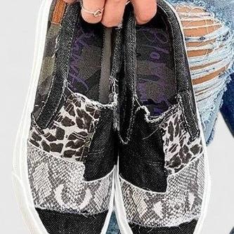 Gail | Patchwork Print Slip-On Shoes