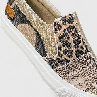 Gail | Patchwork Print Slip-On Shoes