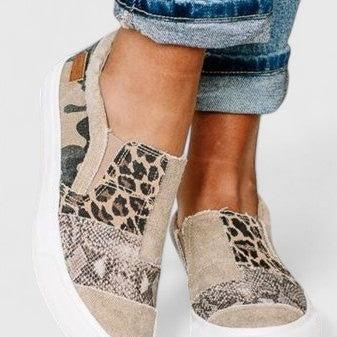 Gail | Patchwork Print Slip-On Shoes