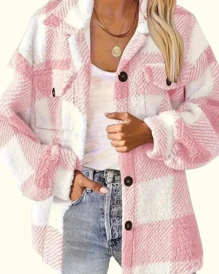 Gina | Checked Fleece Jacket