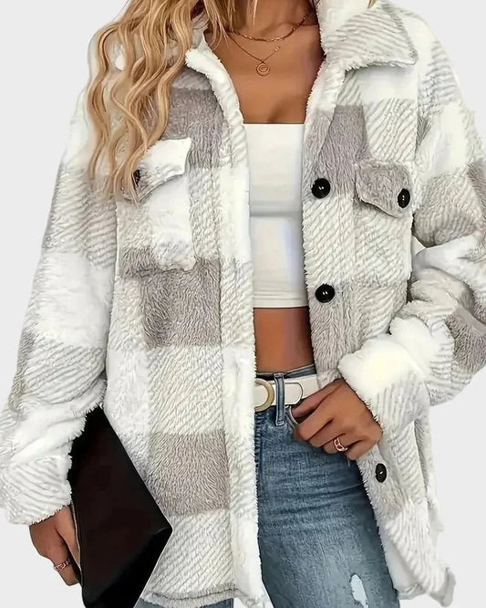 Gina | Checked Fleece Jacket