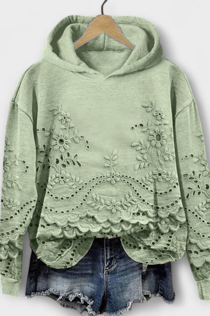 Grace | Lilac Embroidered Hooded Jumper