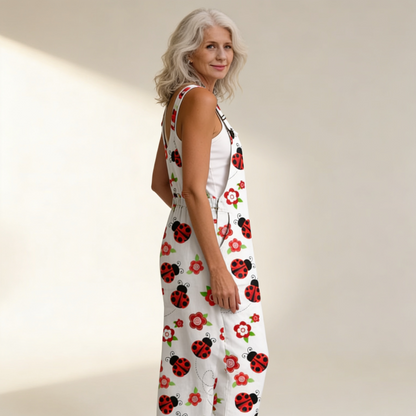 Kate | Ivory Ladybird Dungarees