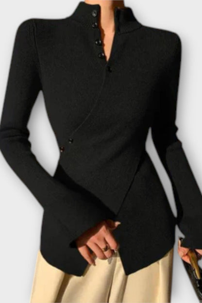 Glenys | Black Fitted Knit Jumper