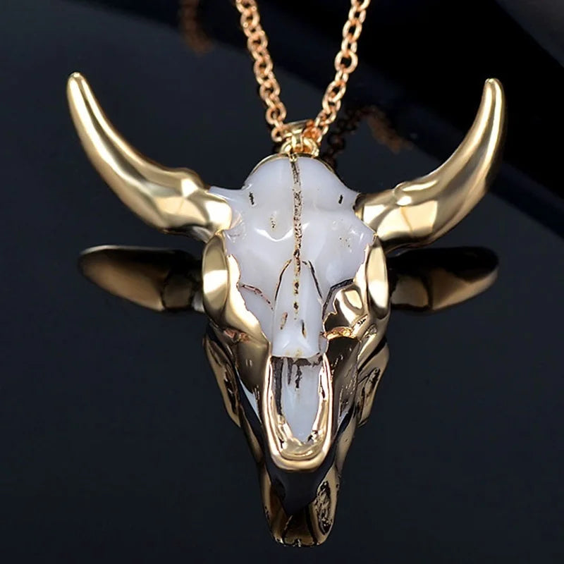 Taylor | Bull Skull Pendant Necklace