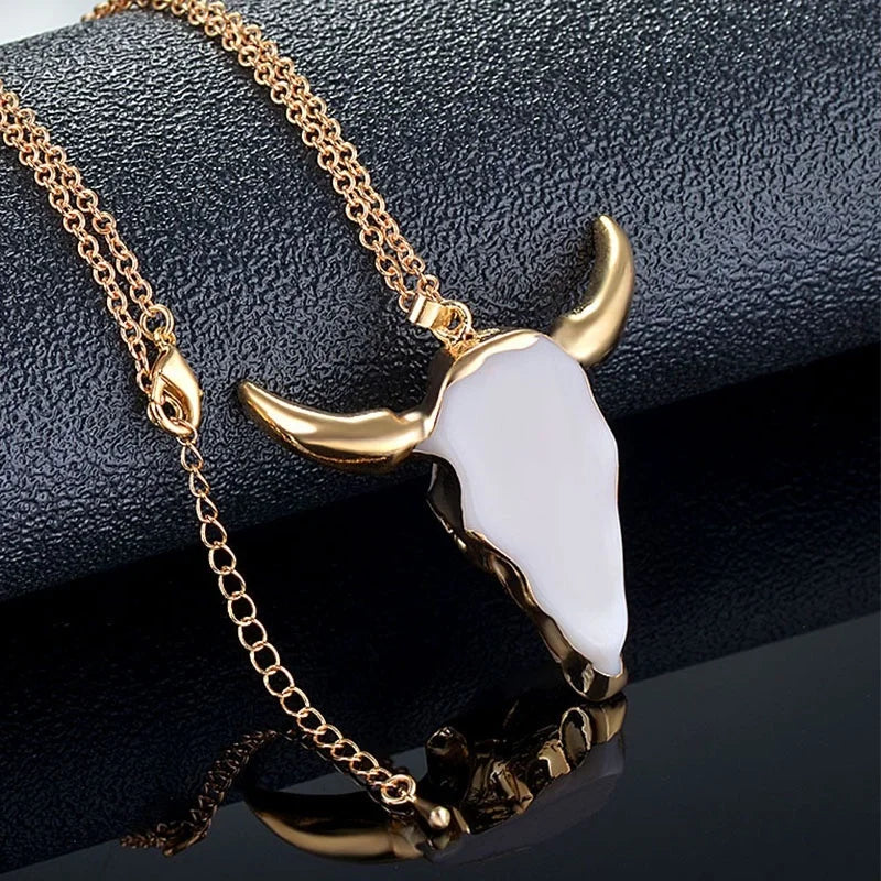 Taylor | Bull Skull Pendant Necklace