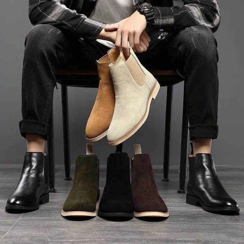 Hal | Beige Suede-Look Chelsea Boots