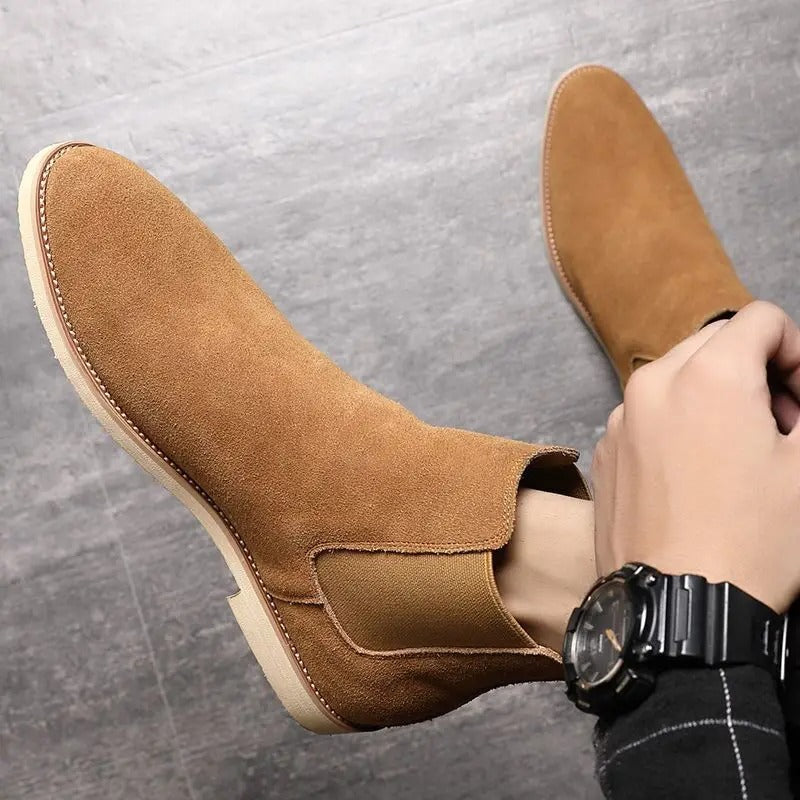 Hal | Beige Suede-Look Chelsea Boots
