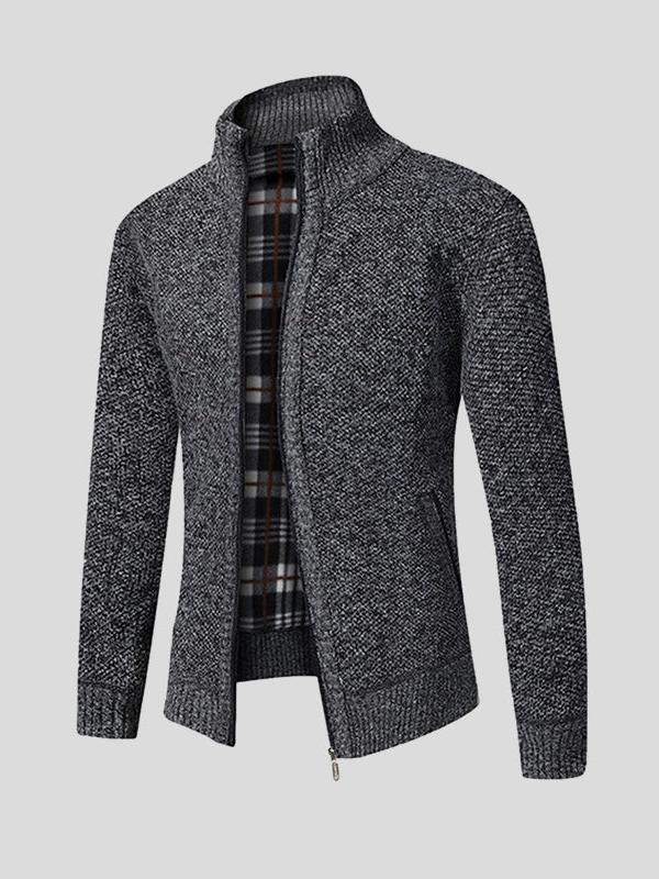 Harvey | Grey Textured Zip Jacket