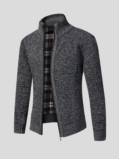 Harvey | Grey Textured Zip Jacket