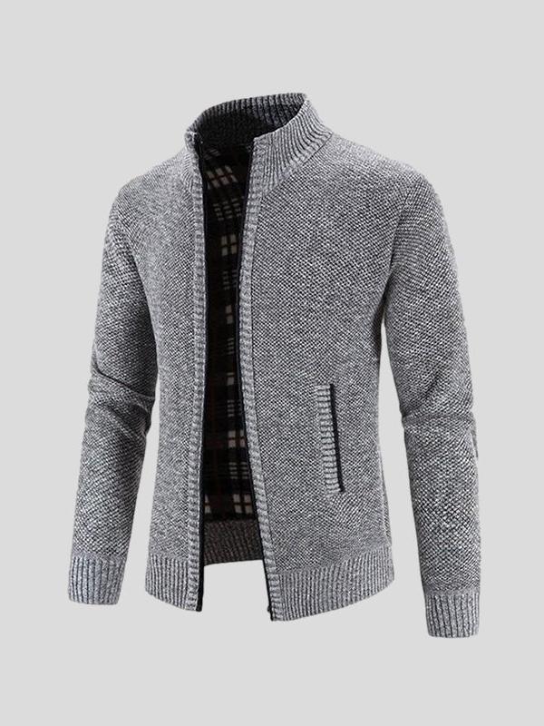 Harvey | Grey Textured Zip Jacket