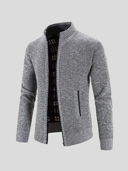 Harvey | Grey Textured Zip Jacket