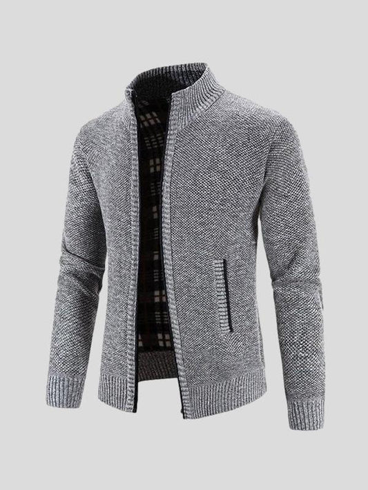Harvey | Grey Textured Zip Jacket